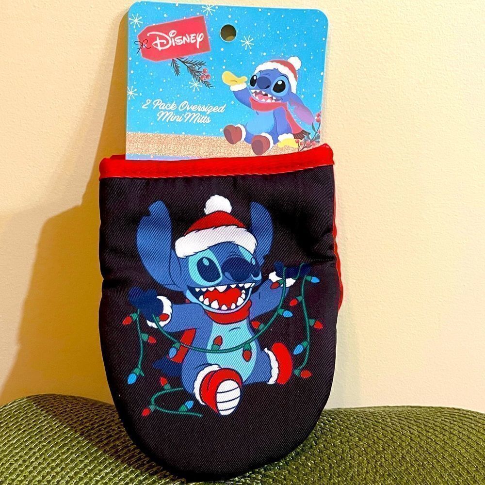 Disney Stitch Oversized Mini Mitt Christmas set of 2 NWT